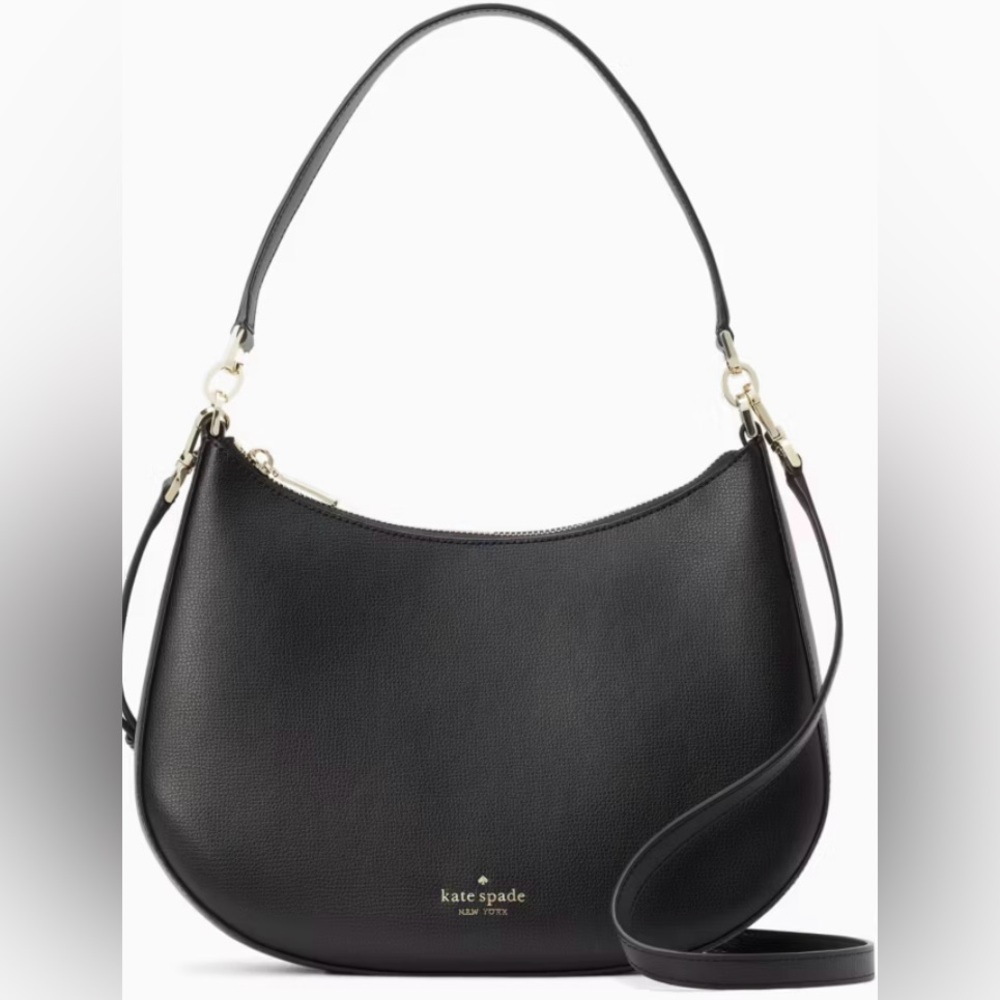 Kate Spade Calf Grain Leather Kristi Shoulder Bag in Black